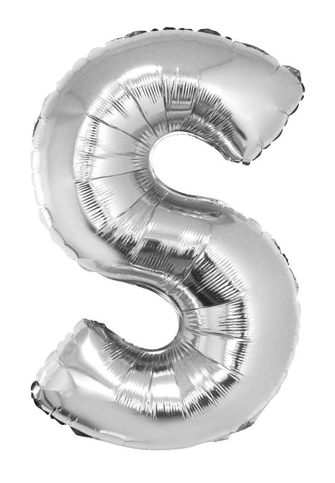 XXL Buchstaben Folienballon 100 cm - Silber Buchstabe S