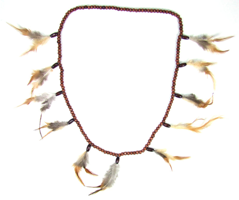 Indianer Holz Halskette mit Federn