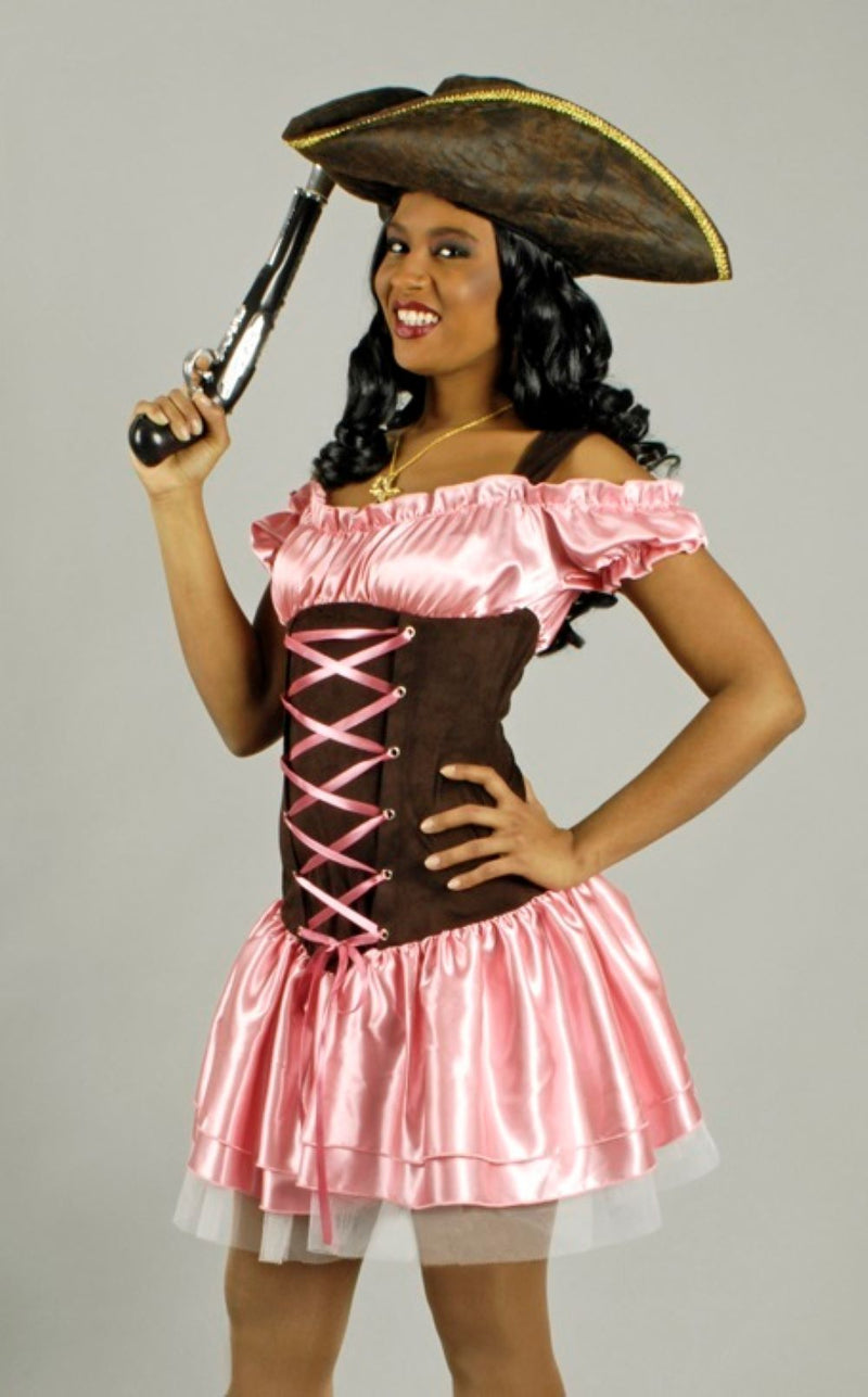 Piratin Kostüm "Bonny Anne" für Damen | Piratenkostüm Pink Braun