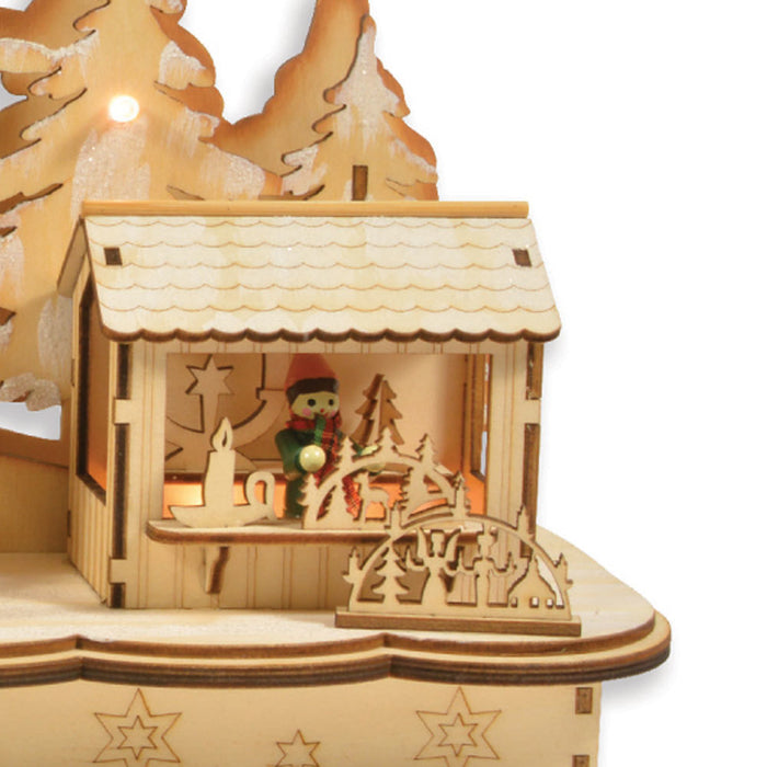 Riffelmacher Fensterleuchter Weihnachtsmarkt 48 x 25 cm 76367 | Natur - Holz Handwerkermarkt Weihnac
