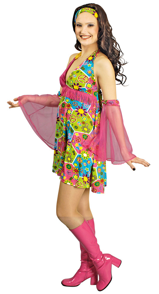 Hippie Tunika Love and Peace | Buntes 70er Jahre Kostüm