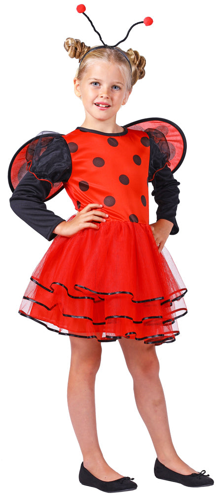 Marienkäfer "Ladybug" Kostüm für Mädchen | Kleid Haarreif Flügel