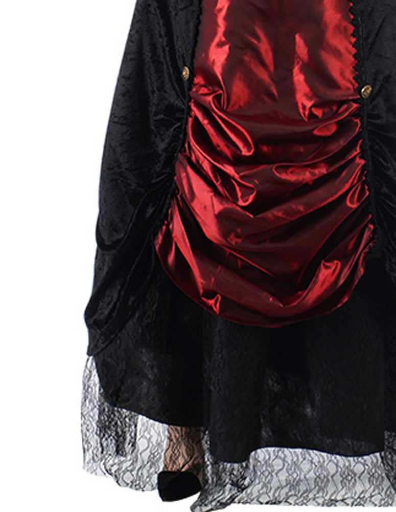 Deluxe Vampir Kostüm "Selina" für Damen | Schwarz Rot