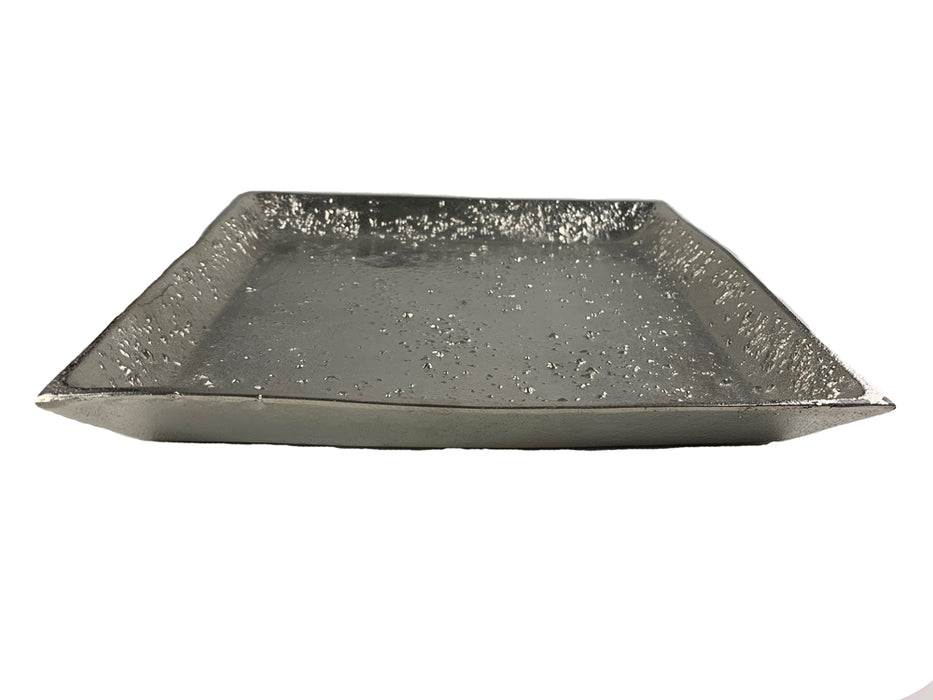 Riffelmacher Deko Teller quadratisch 70752 - Silber 28x28cm