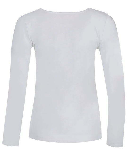 Piz Palü Damen Langarmshirt "Gerach" mit  Hirsch Stickerei  | 010025 - Weiß