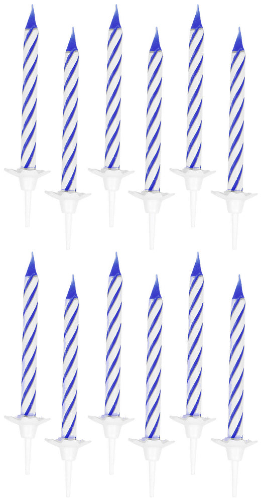 Kuchenkerzen Spiralkerzen - Blau 24 Stück