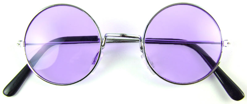 Hippie Set 3-tlg. - Margeriten Haarband, Peace Kette und Lennon Brille | Lila