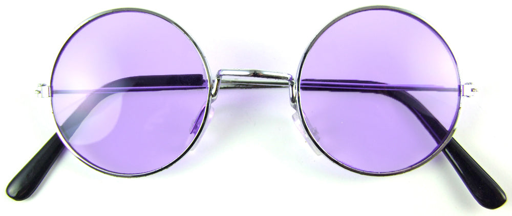 Hippie Set 3-tlg. - Margeriten Haarband, Peace Kette und Lennon Brille | Lila