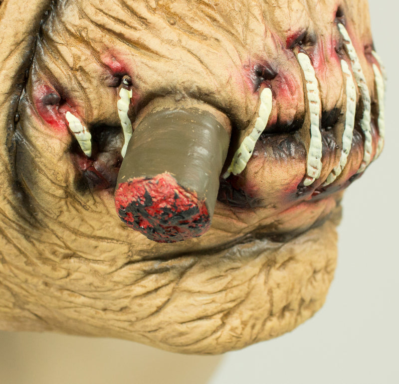 Zombie Irokese Maske mit zugenähtem Mund