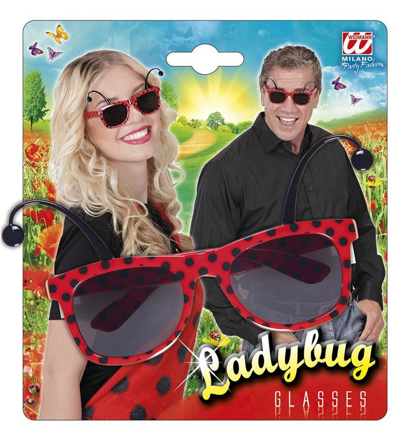 Marienkäfer Brille für Erwachsene | Kostüm Zubehör Rot/Schwarz