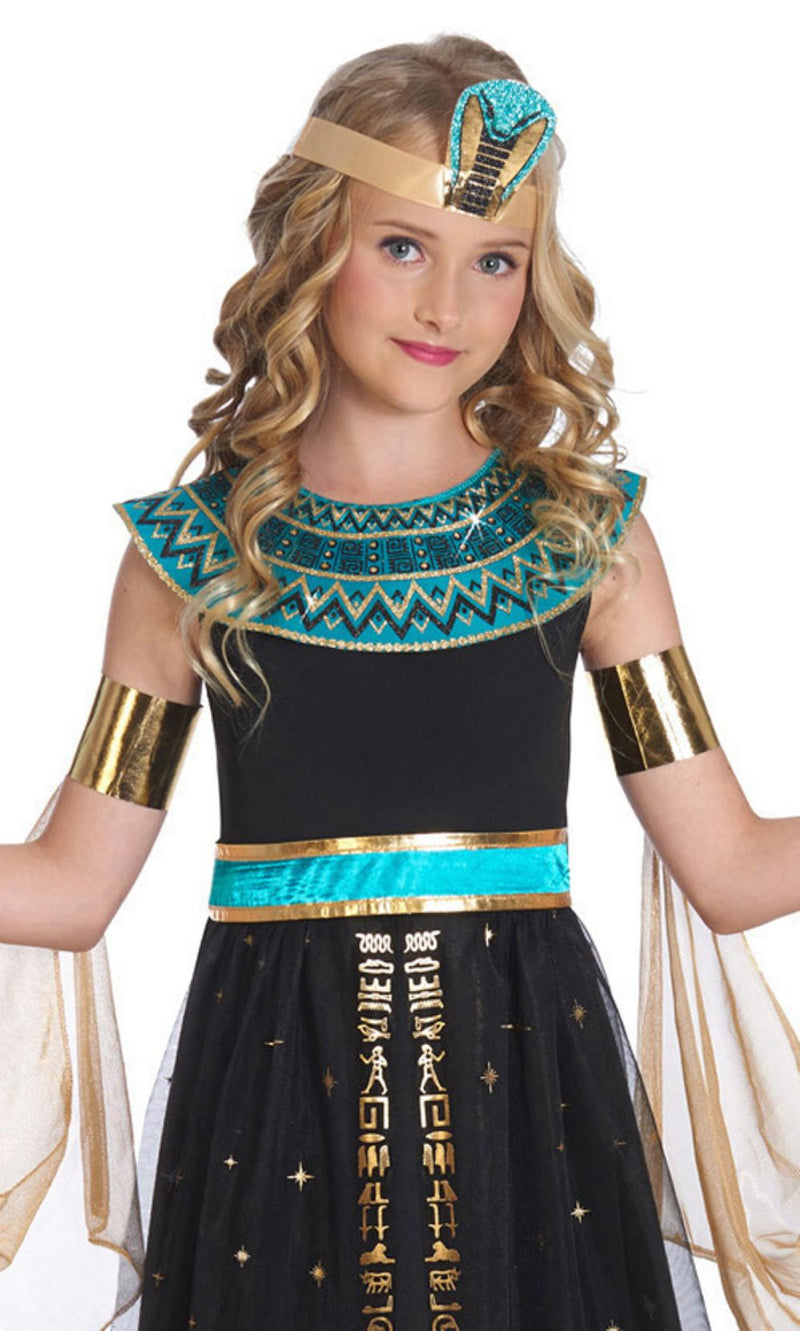Cleopatra Nilkönigin Kostüm für Mädchen - Schwarz Türkis