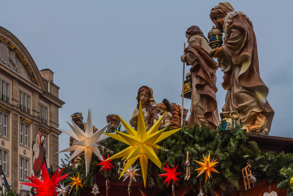 LED Weihnachtsstern 3D Leuchtstern Innen Außen Ø 60cm | 76650 - Adventsstern Gelb