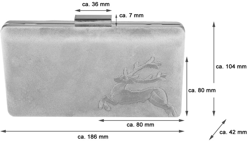 Clutch mit Hirschstickerei - Abendtasche für Damen - Sand
