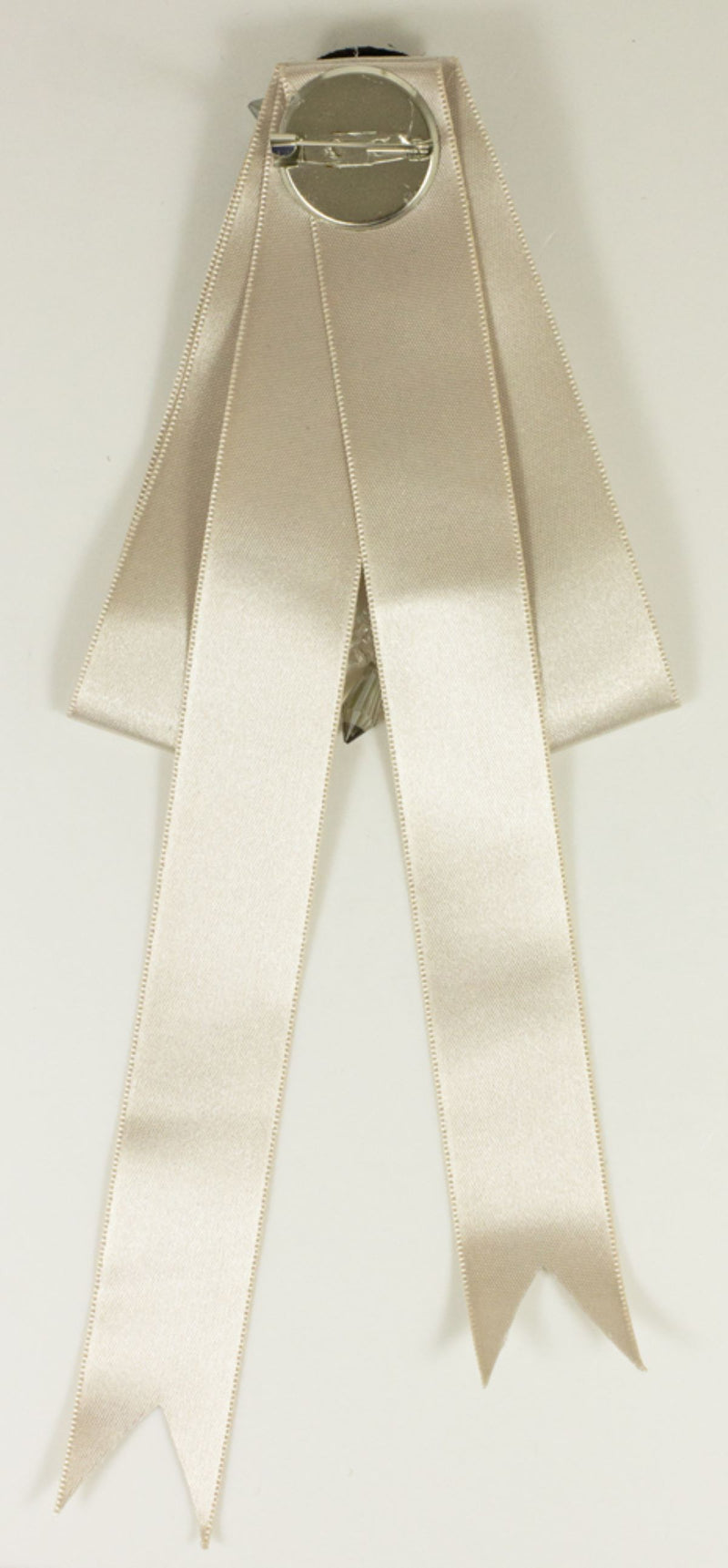 Brosche Barock Schleife mit Schmuckstein und Perlenketten - Natur