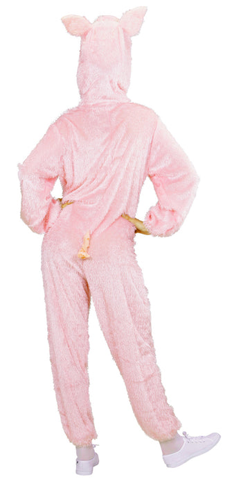 Schwein Tierkostüm für Erwachsene - Overall mit Kapuze 65474