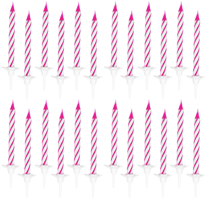 Kuchenkerzen Spiralkerzen - Pink 24 Stück