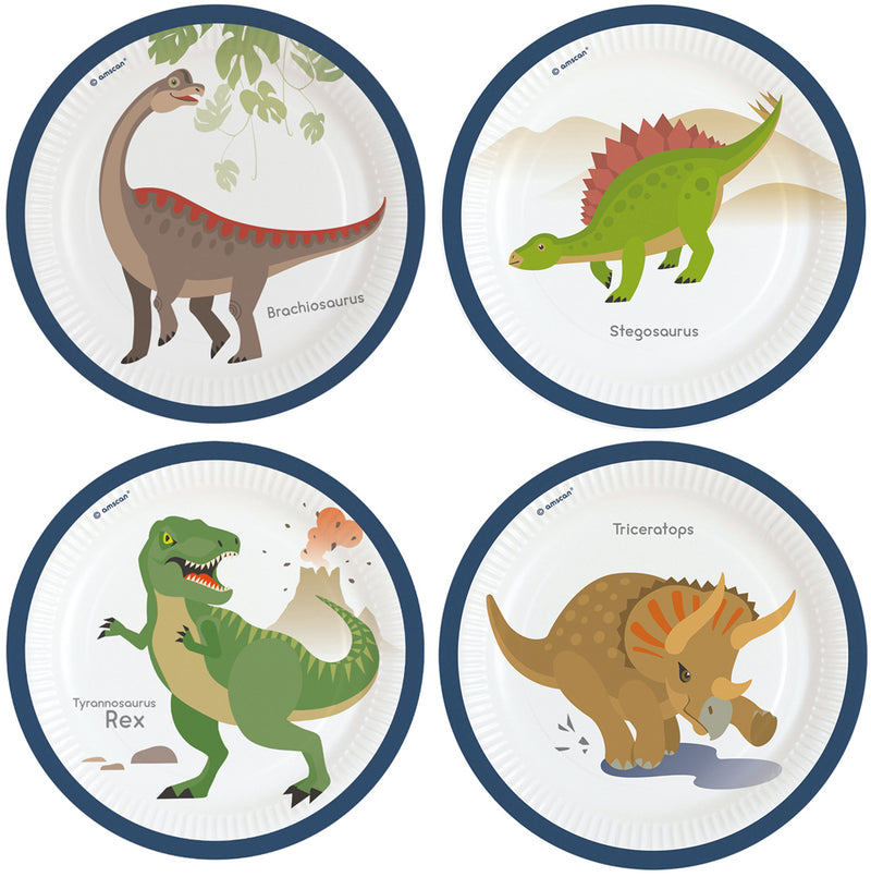 "Happy Dinosaurier" | Pappteller Ø23cm/8Stk.