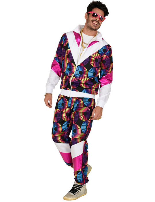 Party Trainingsanzug "Disco " für Erwachsene | Neon Blau