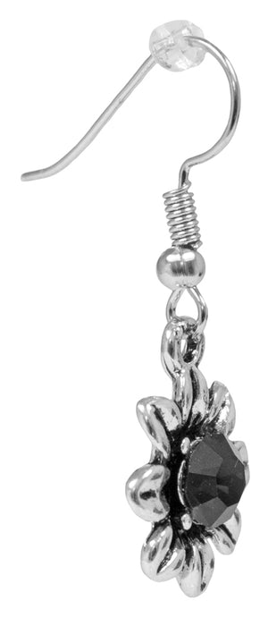 Blumen Collier mit Ohrhängern - Black Diamond
