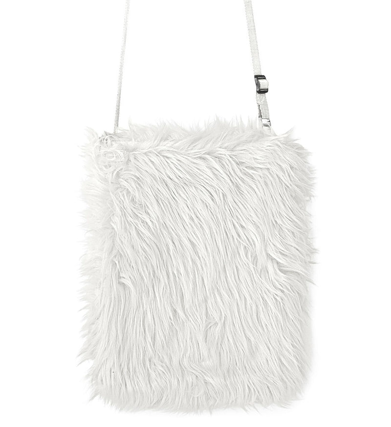 Neon Plüsch Handtasche 24 x 20 cm - Kostüm Zubehör 80er Jahre Rave Fasching Party