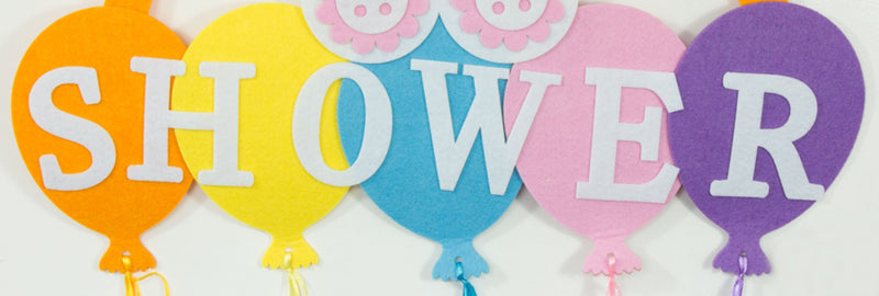 Baby Shower Party Dekoration - XL Wandbild mit Ballons 110 x 56 cm - Rosa