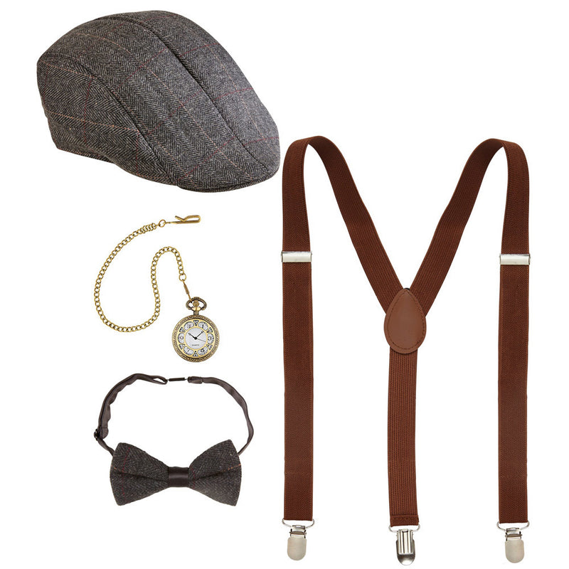 Kostüm-Set "Die Wilden 20er" - 4-tlg. mit Schiebermütze 68559 | Charleston Gangster