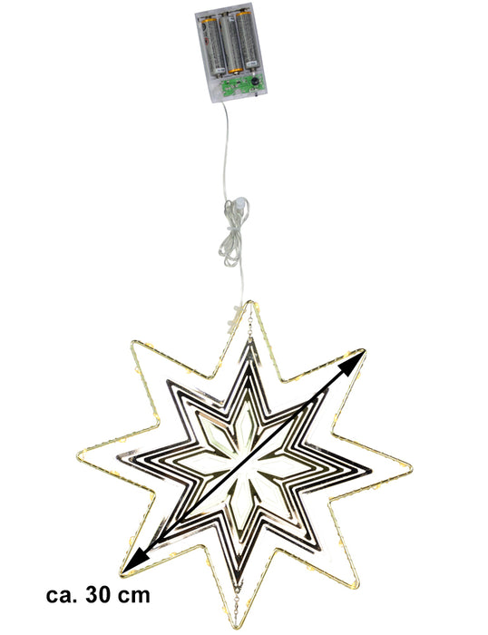 Riffelmacher 3D Dekostern mit LED Beleuchtung Ø ca. 30 cm - 74782 | Gold