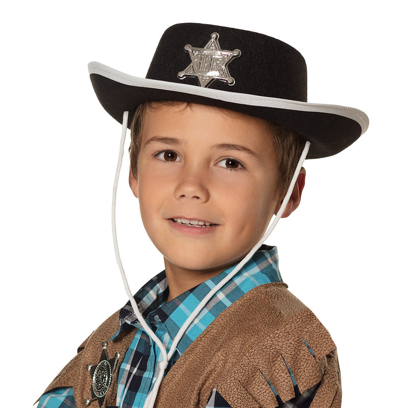 Kinder Cowboyhut mit Sheriff Stern