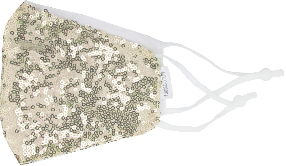 Mund Nase Stoffmaske Gesichtsmaske mit Pailletten - Fashion Glitzer Maske Elegant