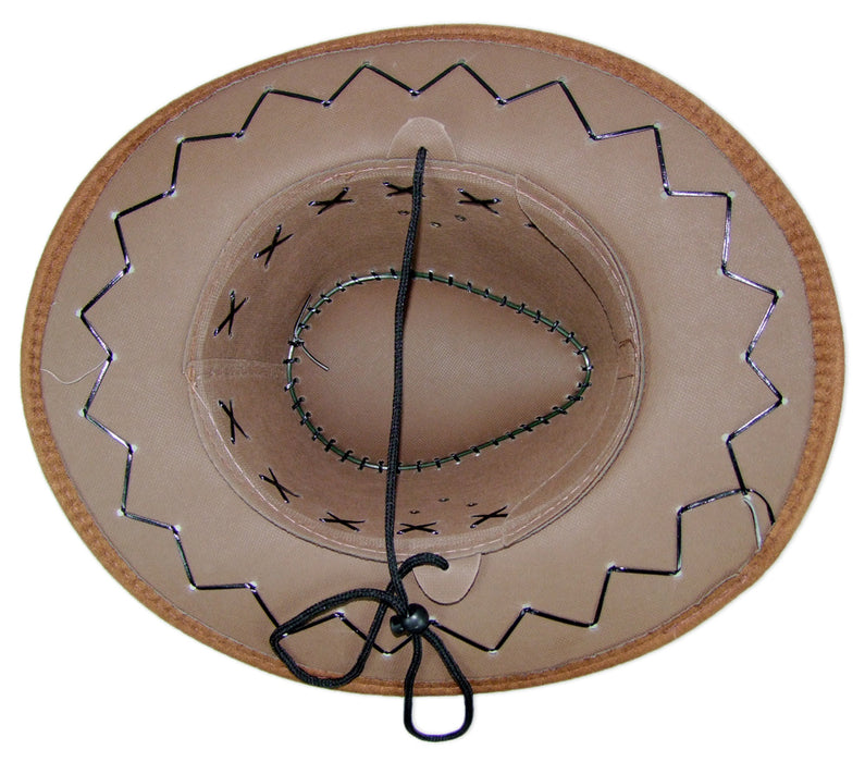 Kinder Cowboyhut mit Ziernähten - Braun