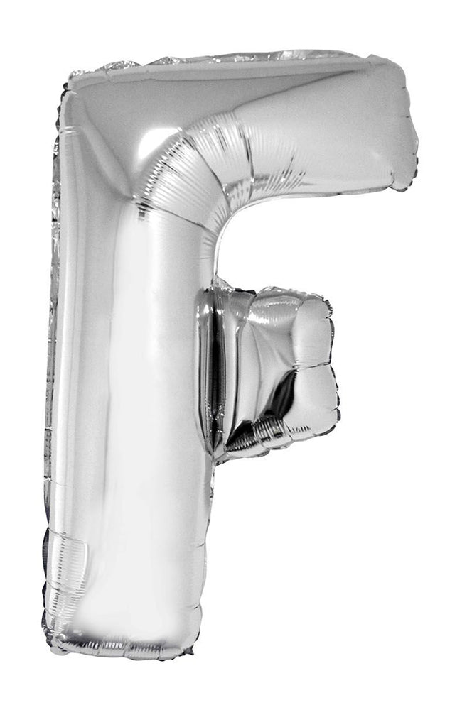 XXL Buchstaben Folienballon 100 cm - Silber Buchstabe F