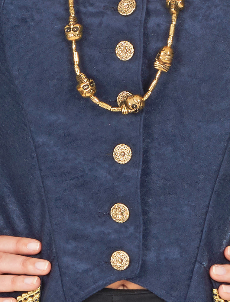 Piraten Mantel für Damen - Dunkelblau / Gold