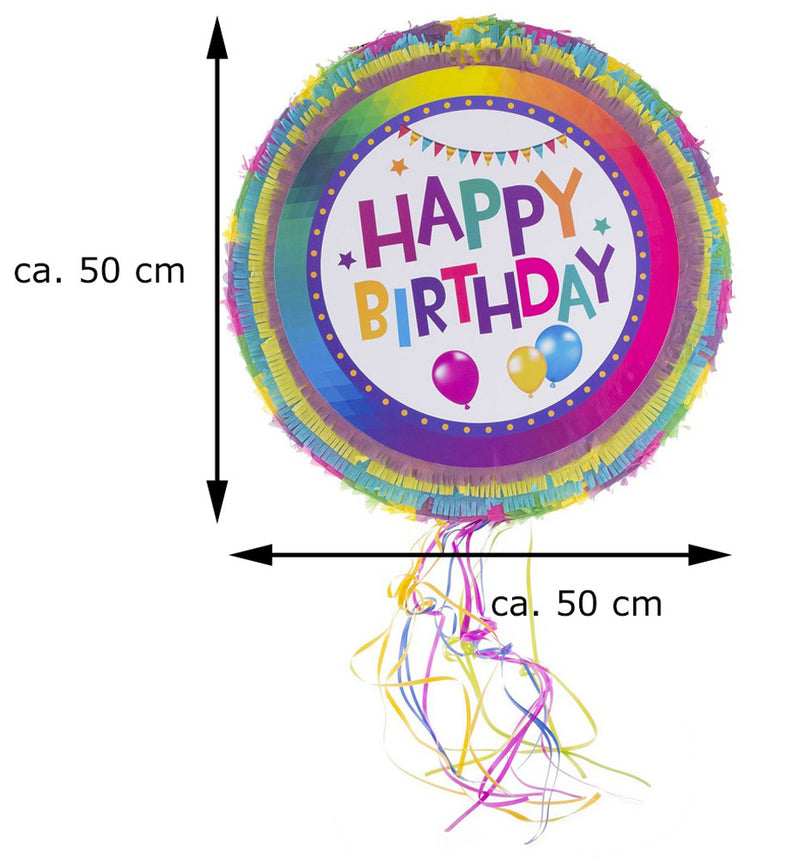 Pinata "Happy Birthday" | Bunt - 50 cm