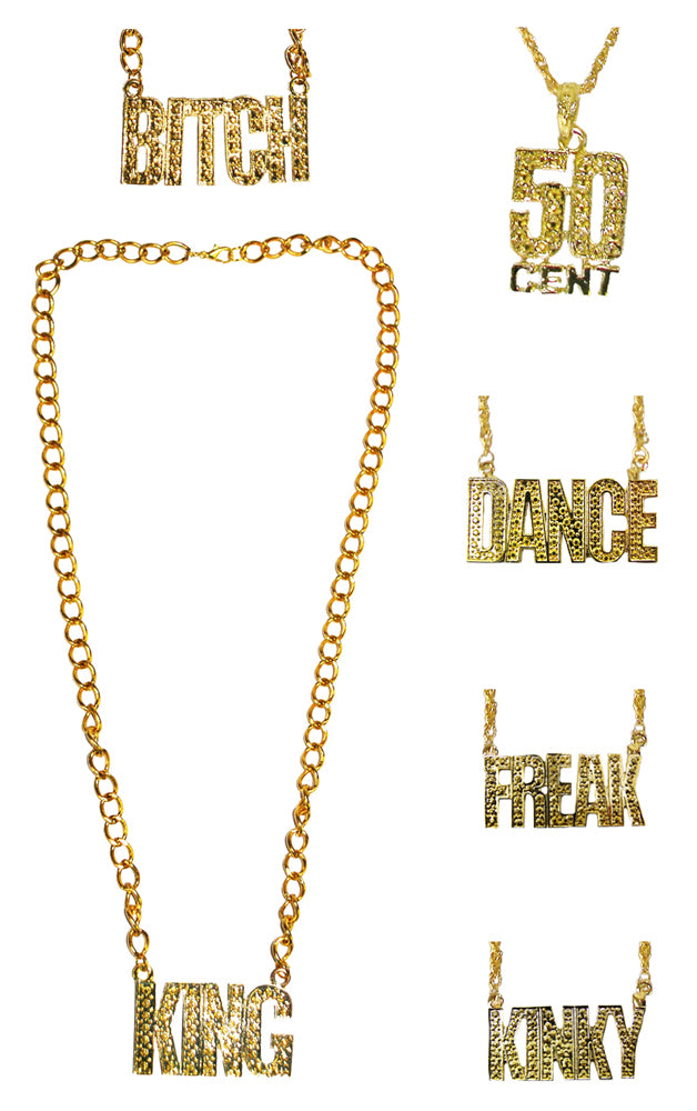Goldene Disco Halskette DANCE