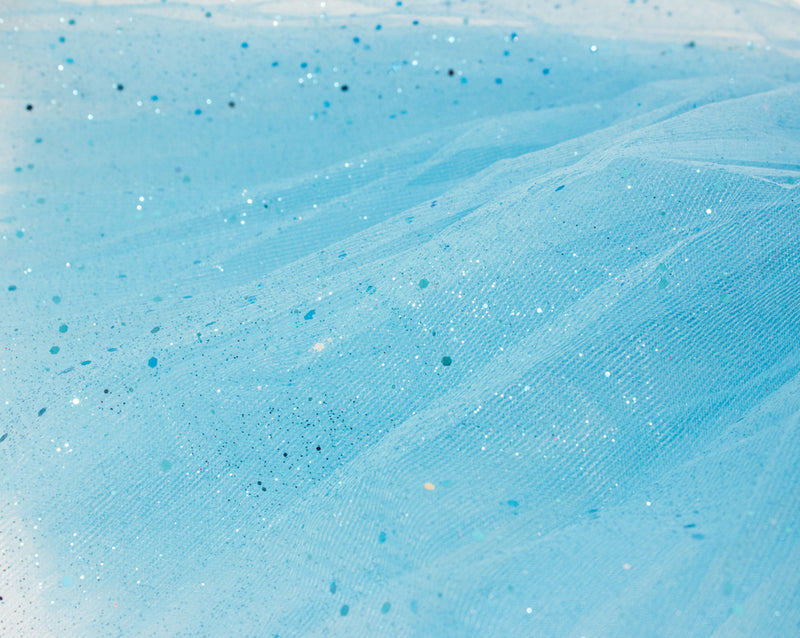 Glitzer Petticoat 40 cm - Hellblau