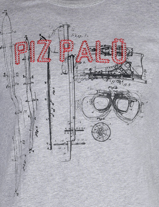 Piz Palü Herren Langarmshirt "Taching" | 020007 - Grau Melange