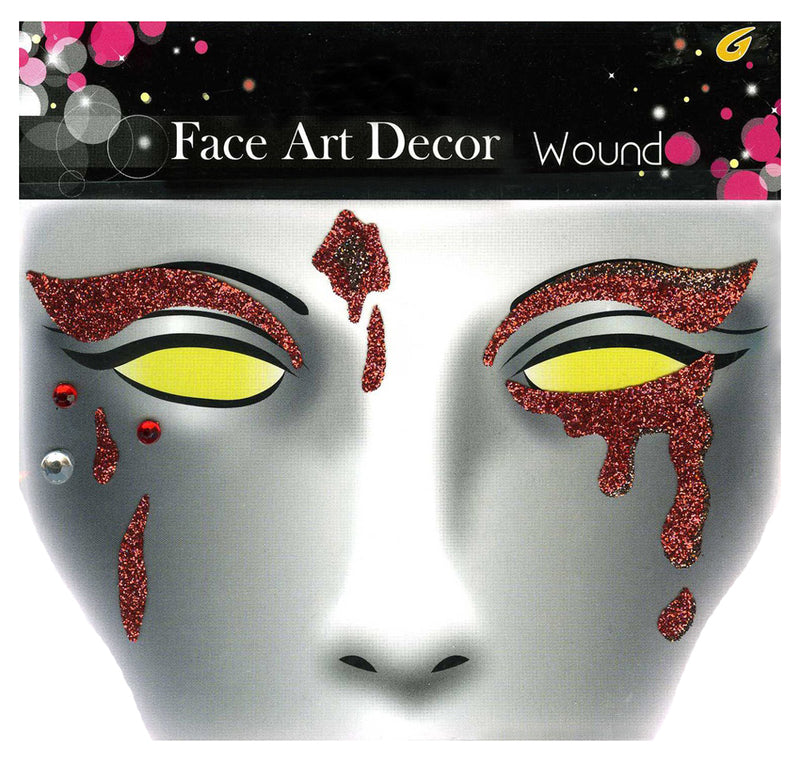 Face Art Decor Glitzer Tattoo Sticker Halloween Wunden