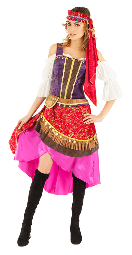 Zigeunerin Gypsy Lady Kostüm für Damen | Bollywood Kleid Mehrfarbig