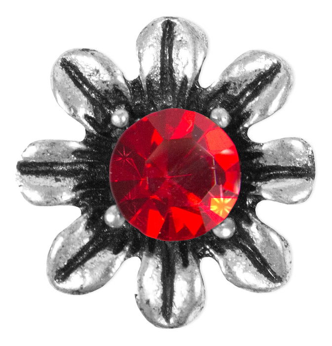 Blumen Collier mit Ohrhängern - Rot