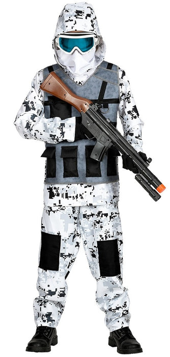 Arctic Special Forces Kämpfer Soldaten Kostüm für Jungen - Weiß