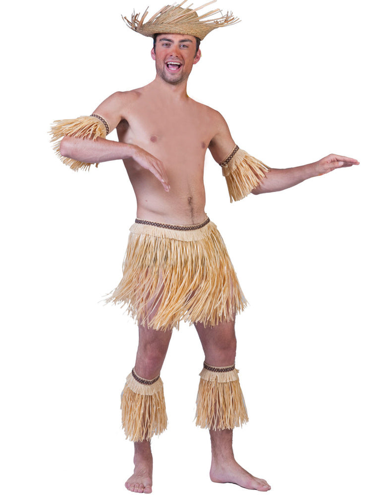 Hawaii Kostüm Set Natur 5-tlg.