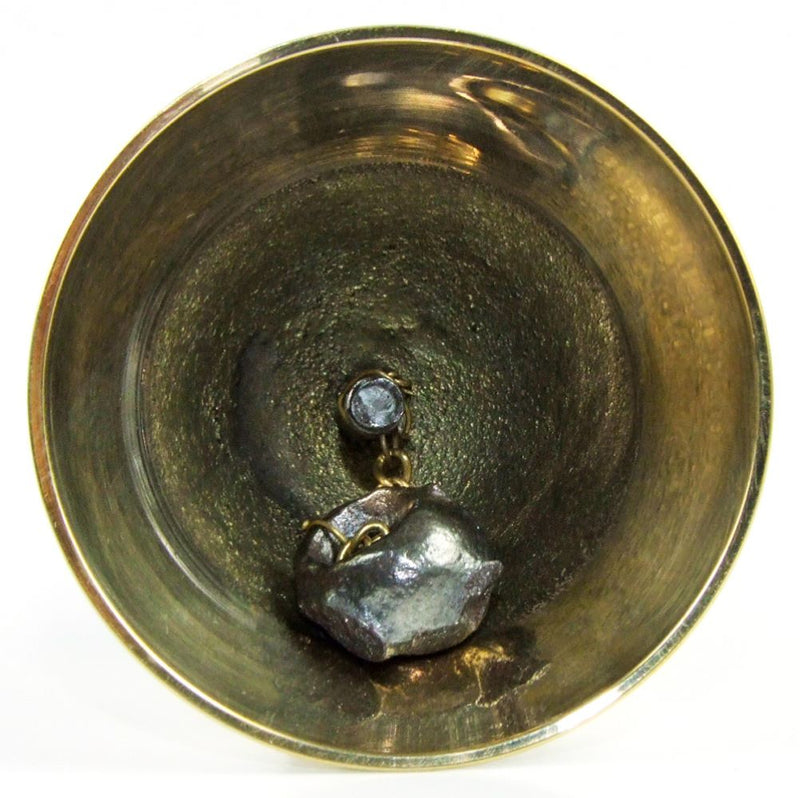 Weihnachtsmann Christkind Glocke aus Metall 13360 | Schwarz Gold - 11 cm