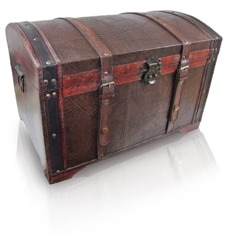 Piraten Schatzkiste aus Holz Dunkelbraun