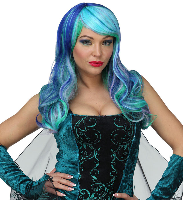 Dream Hair Langhaar Perücke "Leia" - Blau / Türkis