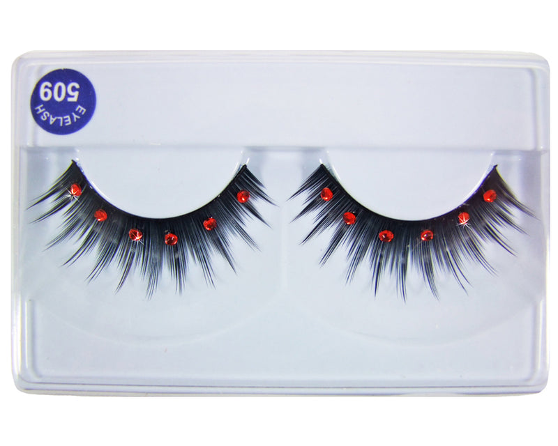 Künstliche Wimpern mit Schmucksteinen