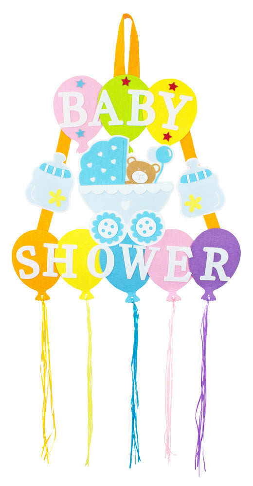 Baby Shower Party Dekoration - XL Wandbild mit Ballons 110 x 56 cm - Blau