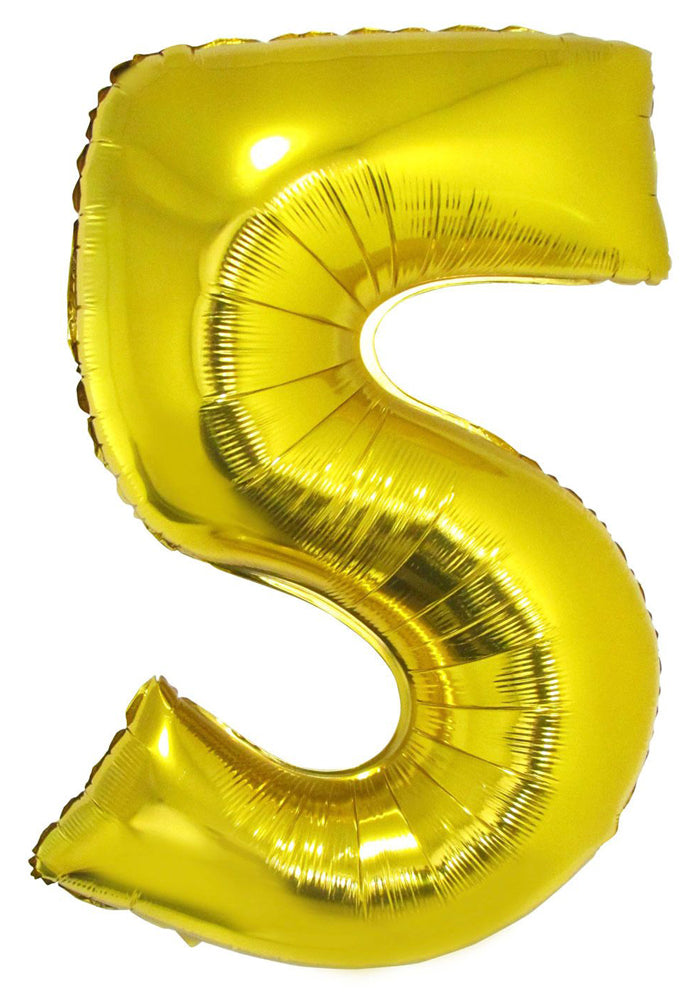 XXL Zahlen Folienballon 100 cm - Gold 5