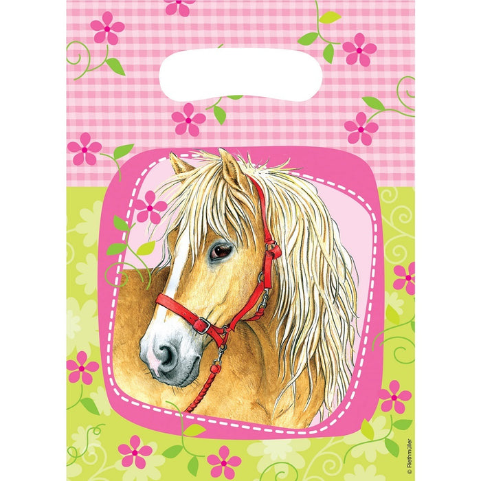 "Charming Horses" Pferdemotiv Partydekoration - 6 Partytüten 23,4 x 16,2 cm