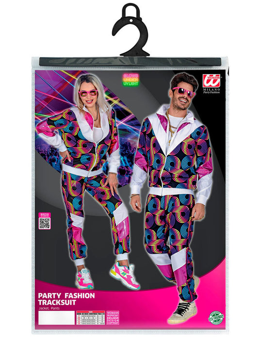 Party Trainingsanzug "Disco " für Erwachsene | Neon Blau