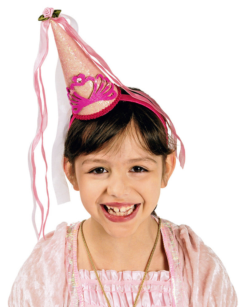 Burgfräulein Haarreif mit Hut für Mädchen - Rosa